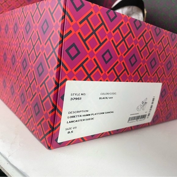 Tory Burch Loretta 115mm Platform sandals black heels Women’s 8.5 Suede - Picture 5 of 11